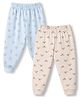Pink Rabbit Interlock Knit Full Length Lounge Pant with Vehicles & I Love Mom and Dad Print Pack of 2 - Light Blue Beige