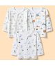 Pink Rabbit Sinker Knit Full Sleeves Jhablas With Vehicle & Cartoon Print Pack of 3 - White