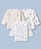 Pink Rabbit Sinker Knit Full Sleeves Jhablas With Animal Print Pack of 3 - White