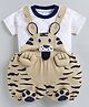 MUSHROO Knitted Knit Animal Designed Dungaree With Half Sleeves Tee - Beige
