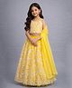 The Magic Wand Woven Sleeveless Sequin Embellished Lehenga Choli With Dupatta Set - Yellow
