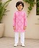 The Magic Wand 100% Cotton Woven Full Sleeves Floral Printed Kurta & Pyjama Set - Pink