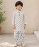 The Magic Wand Cotton Woven Full Sleeves Floral Printed Kurta & Dhoti Set - Green