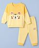 Child World Interlock Knit T-Shirt and Pant with Tiger Print - Golden