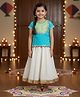 The Magic Wand Woven Half Sleeves Lace Embellished Choli & Pattu Pavdai Lehenga Set - Blue