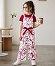 OLLINGTON ST. Single Jersey Knit Cotton Printed Dungaree with Half Sleeves Inner Tee - Maroon & White