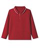 Pine Kids Cotton Knit Polo T-Shirt with Half Sleeves and Shark & Color Block Print - Maroon