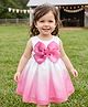 Babyhug Omber Organza Woven Sleeveless One Piece Party Dress with Floral Applique - Pink