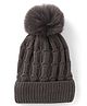 Babyhug Knit Woollen Pom Pom Cap Grey - Diameter 11 cm