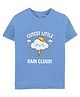 Zeezeezoo Cotton Knit Monsoon Theme Half Sleeves Cloud & Cutest Little Cloud Text Printed Tee - White