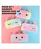 SCHOOLISH Cotton Unicorn Horn Ear Fur Pencil Pouch for Girls Student to Store Pen Pencil Eraser | Storage Bag for Make Up | Soft Cute Travel Pouch - PACK OF 1- COLOR MAY VARY