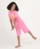 REBORN Cotton Knit Half Sleeves Floral Printed Tee & Shorts Set - Pink