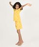 REBORN Cotton Knit Half Sleeves Heart Printed Tee & Shorts Set - Yellow