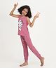 REBORN Cotton Knit Smurfs Featuring Sleeveless Character  Printed Tank Top & Jogger Set - Mauve