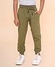 REBORN Cotton Woven Solid Joggers - Olive Green