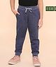 REBORN Cotton Woven Solid Joggers - Navy Blue