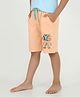 REBORN Cotton Woven Robot Printed Shorts - Peach