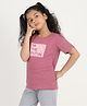 REBORN Cotton Knit Half Sleeves  I M The Future Tee Text Printed Tee - Mauve