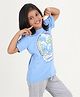 REBORN Cotton Knit Smurfs Featuring Half Sleeves Characters Printed Tee - Blue