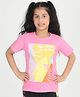 REBORN Cotton Woven Half Sleeves The Magic Is In You Text Printed Tee - Pink