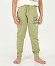 REBORN Cotton Woven Earth Loving Text Printed Joggers - Sage Green