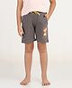 REBORN Cotton Woven Girl Printed Shorts - Charcoal Grey