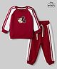 Babyhug Disney 100% Cotton Terry Knit Full Sleeves Sweatshirt & Joggers Set With Mickey Mouse Graphic at Front & Back - Maroon