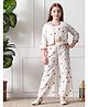 INDI-LOOM COUTURE Cotton Woven Hearts Embroidered Coordinating Top & Pants With Three Fourth Sleeves Jacket Set - White