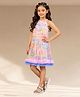 Lil' Drama Knit Sleeveless Floral Printed & Shimmered Dress - Multi Colour