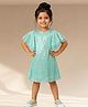 Lil' Drama Knit Half Flutter Sleeves Sequins Embellished Dress - Green
