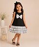 NAVKIYA G Neoprene Woven Sleeveless Bow Applique Detailed Dress - Black