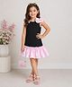 NAVKIYA G Neoprene Woven Sleeveless Ruffles Detailed Dress - Pink