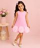 NAVKIYA G Neoprene Woven Sleeveless Floral Applique Detailed Dress - Pink