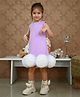 NAVKIYA G Neoprene Woven Sleeveless Floral Applique Detailed Dress - Lavender
