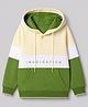 Pine Kids 100% Cotton Knit Hooded Sweatshirt with Full Sleeves and Imagination Text Print - Olive Green
