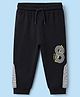 Taeko Single Jersey Knit Jogger Fit Full Length Lounge Pant with Number Print in Black