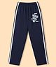 Taeko Single Jersey Knit Full Length Lounge Pants With Text Print - Navy Blue