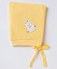 Child World Interlock Knit Baby Caps With Bunny Embroidery Golden - Diameter 17 cm