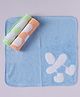 Child World Terry Knit Printed Hand & Face Towel Pack of 3 L 27.5 x B 27.5 cm - Green, Peach & Sky Blue