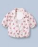 Dew Drops Woven Half Sleeves Top with Floral Print - Pink