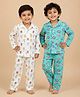 The Mom Store Cotton Knit Pack  Of 2 Full Sleeves Vehicles & Typography Printed Coordinating Shirt & Pajama Night Suit - Multi Colour