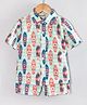 Hugsntugs Cotton Woven Half Sleeves Tropical Theme Surfboards Printed Coordinating Shirt & Shorts Set - Aqua Blue