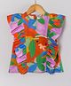 Hugsntugs Cotton Woven Sleeveless Frill Detailed & Abstract Printed Top - Multi Colour