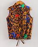 Hugsntugs Cotton Woven Sleeveless Floral & Animal Printed Shirt Style Top - Brown
