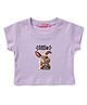 TRUFFLES Cotton Knit Half Sleeves Bunny Printed Crop Top - Lavender