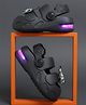 FEETWELL SHOES Panda Applique Detailed Slingback LED Clogs - Black
