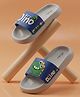 FEETWELL SHOES Dinosaur  Applique Detailed Sliders - Blue