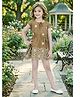 Lei-Chie Cotton Blend Woven Petal Sleeves Floral Embroidered Dress - Brown