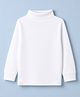 Ollypop Cotton Interlock Knit Full Sleeves T-Shirt with Turtle Neck - White