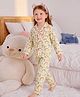 BABY CLOSET Muslin Woven Full Sleeves Unicorns Printed Coordinating Shirt & Pajama Night Suit - Lemon Yellow